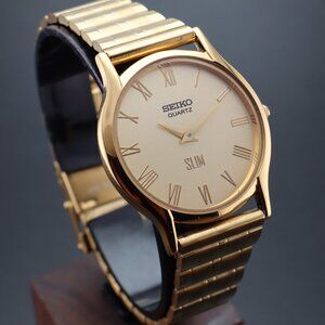 Vintage Seiko Slim Round Quartz Gentlemen's Wrist Watch  - FREE SHIPPING